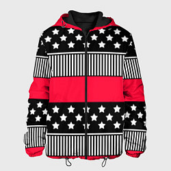Мужская куртка Red and black pattern with stripes and stars