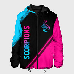 Мужская куртка Scorpions - neon gradient: надпись, символ