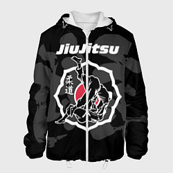 Куртка с капюшоном мужская Jiu-jitsu throw logo, цвет: 3D-белый