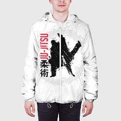 Куртка с капюшоном мужская Jiu jitsu splashes logo, цвет: 3D-белый — фото 2