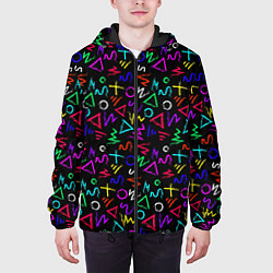 Куртка с капюшоном мужская League Of Legends: Arcane neon logo, цвет: 3D-черный — фото 2