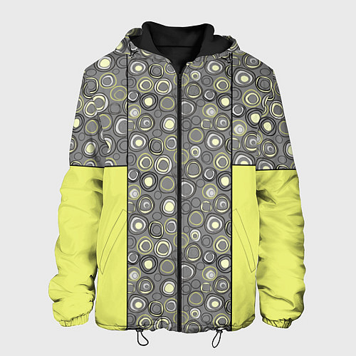 Мужская куртка Абстрактный узор с неоновыми вставками / 3D-Черный – фото 1