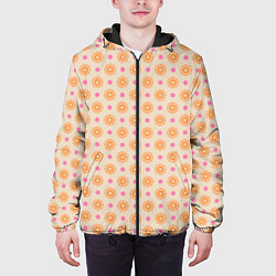 Куртка с капюшоном мужская Цветочки пастельного цвета, цвет: 3D-черный — фото 2