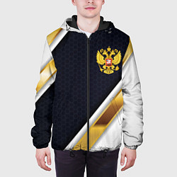 Куртка с капюшоном мужская Gold and white Russia, цвет: 3D-черный — фото 2