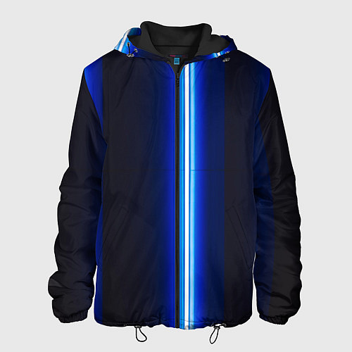 Мужская куртка Неоновое синее свечение / 3D-Черный – фото 1