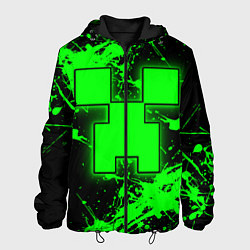Куртка с капюшоном мужская Minecraft neon green, цвет: 3D-черный