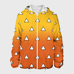 Мужская куртка Оранжевое кимоно с треугольниками - Зеницу клинок
