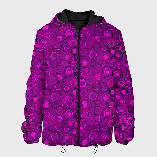 Мужская куртка Абстрактный неоновый узор Фуксия / 3D-Черный – фото 1