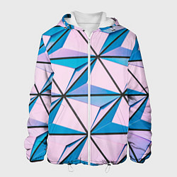 Куртка с капюшоном мужская Абстрактные геометрические панели, цвет: 3D-белый