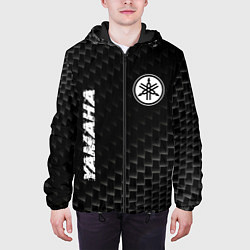 Куртка с капюшоном мужская Yamaha карбоновый фон, цвет: 3D-черный — фото 2