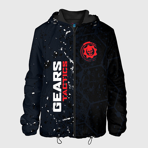 Мужская куртка Gears of War красно-белой лого на темном фоне / 3D-Черный – фото 1