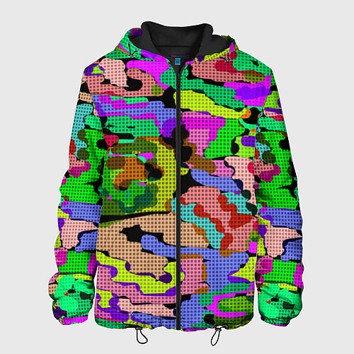 Мужская куртка Разноцветный клетчатый камуфляж / 3D-Черный – фото 1