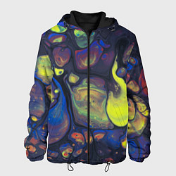 Куртка с капюшоном мужская Неоновые светящиеся камни, цвет: 3D-черный