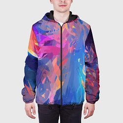 Куртка с капюшоном мужская Splash of colors, цвет: 3D-черный — фото 2
