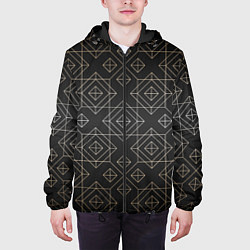 Куртка с капюшоном мужская Black gold- Ромбы, цвет: 3D-черный — фото 2