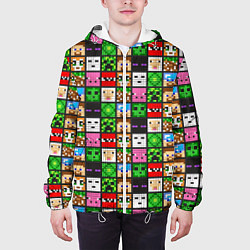 Куртка с капюшоном мужская Minecraft - characters, цвет: 3D-белый — фото 2