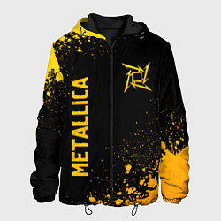 Куртка с капюшоном мужская Metallica - gold gradient: надпись, символ, цвет: 3D-черный