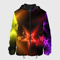 Куртка с капюшоном мужская Звёзды с неоновым свечением, цвет: 3D-черный