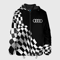 Куртка с капюшоном мужская Audi racing flag, цвет: 3D-черный