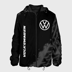 Мужская куртка Volkswagen speed на темном фоне со следами шин: на