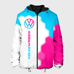 Мужская куртка Volkswagen neon gradient style: по-вертикали