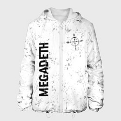 Мужская куртка Megadeth glitch на светлом фоне: надпись, символ