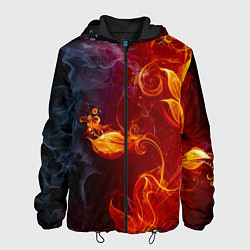 Мужская куртка Огненный цветок с дымом