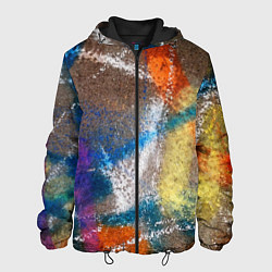 Мужская куртка Рисунок цветными мелками на асфальте
