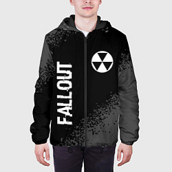 Куртка с капюшоном мужская Fallout glitch на темном фоне: надпись, символ, цвет: 3D-черный — фото 2