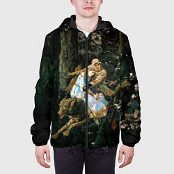 Куртка с капюшоном мужская Васнецов Иван царевич на Сером Волке, цвет: 3D-черный — фото 2