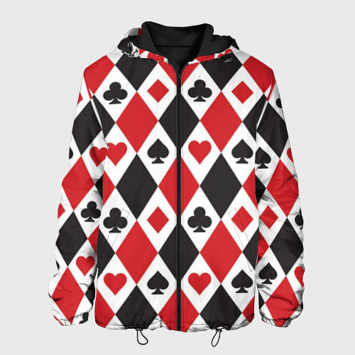 Мужская куртка Фон из карточных мастей / 3D-Черный – фото 1