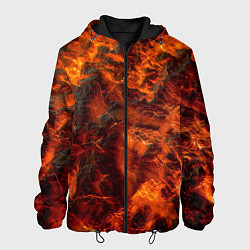 Куртка с капюшоном мужская Огенная лава, цвет: 3D-черный