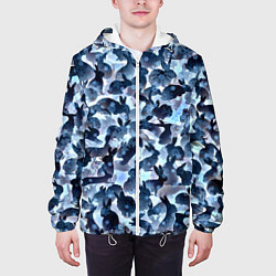 Куртка с капюшоном мужская Новогдние кролики, цвет: 3D-белый — фото 2