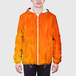 Куртка с капюшоном мужская Абстрактно-огненный узор, цвет: 3D-белый — фото 2
