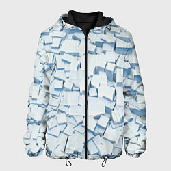 Куртка с капюшоном мужская Множество белых кубов в абстракции, цвет: 3D-черный