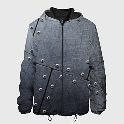 Куртка с капюшоном мужская Стальные пластины, цвет: 3D-черный