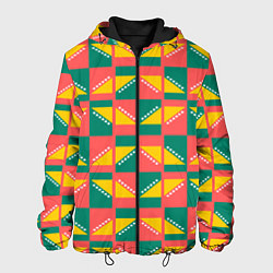 Куртка с капюшоном мужская Геометрический цветной узор, цвет: 3D-черный