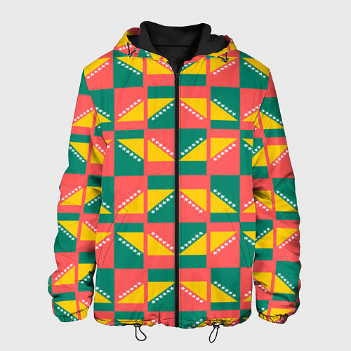 Мужская куртка Геометрический цветной узор / 3D-Черный – фото 1