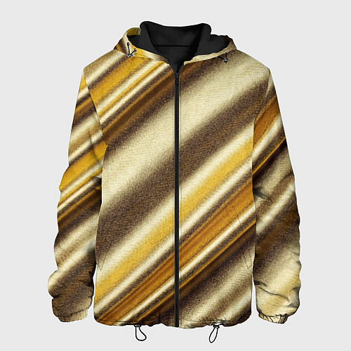 Мужская куртка Золотая голографическая диагональ / 3D-Черный – фото 1