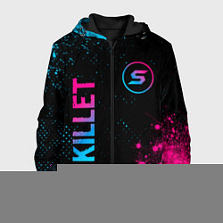 Куртка с капюшоном мужская Skillet - neon gradient: надпись, символ, цвет: 3D-черный