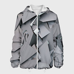 Куртка с капюшоном мужская Металлическая хаотичная броня, цвет: 3D-белый