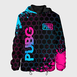 Мужская куртка PUBG - neon gradient: надпись, символ