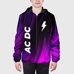 Куртка с капюшоном мужская AC DC violet plasma, цвет: 3D-черный — фото 2