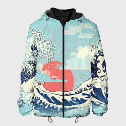 Мужская куртка Морской пейзаж с большими волнами на закате