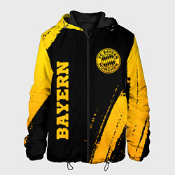 Куртка с капюшоном мужская Bayern - gold gradient: надпись, символ, цвет: 3D-черный