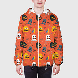 Куртка с капюшоном мужская HALLOWEEN ХЭЛЛУИН, цвет: 3D-белый — фото 2