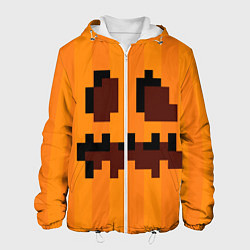 Куртка с капюшоном мужская Тыква - Майнкрафт - Хеллоуин, цвет: 3D-белый