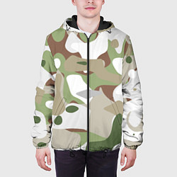 Куртка с капюшоном мужская Камуфляж зимний лес крупный, цвет: 3D-черный — фото 2