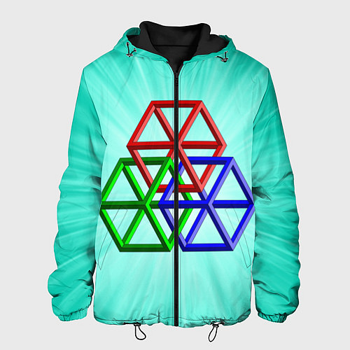 Мужская куртка Невозможная геометрия - оптическая иллюзия / 3D-Черный – фото 1
