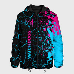 Куртка с капюшоном мужская Watch Dogs - neon gradient: по-вертикали, цвет: 3D-черный
